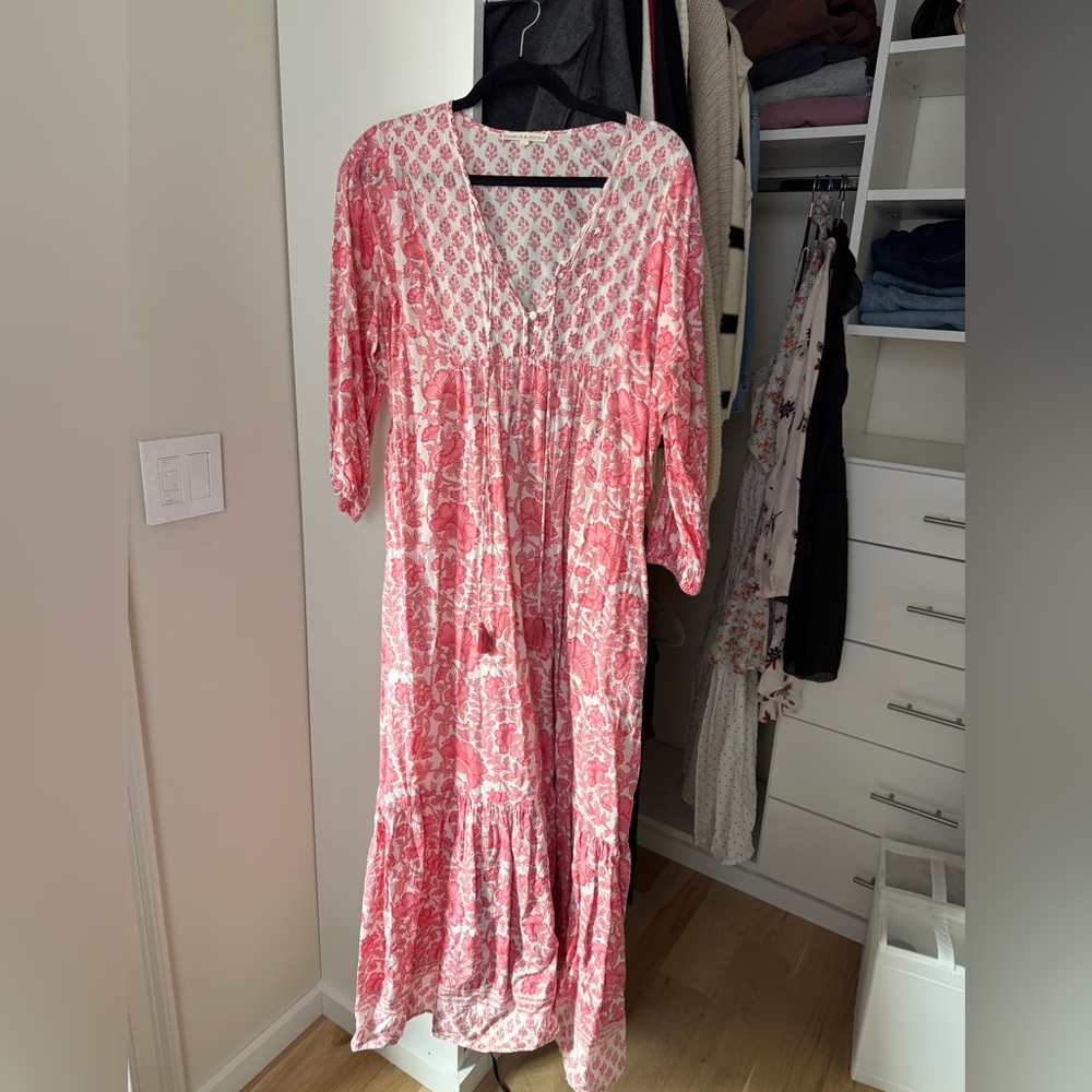 Chic Pink Patterned Maxi Dress